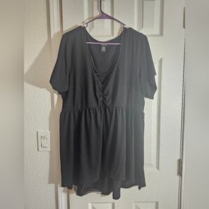 Torrid Black Stretchy Short Sleeve Babydoll Top
